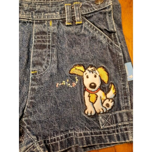 Vintage Baby Genius Denim Overalls w/Shirt 18 Months Embroidered Puppy Alligator - Picture 14 of 16